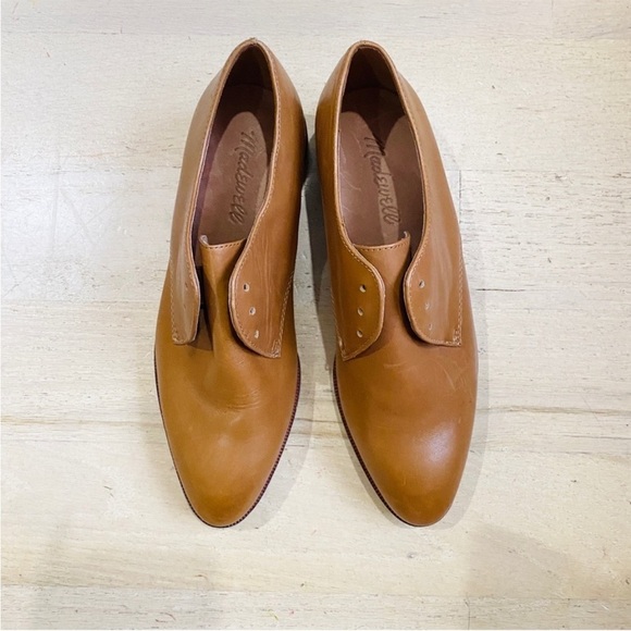 Madewell tan/ Brown Leather Women's English Saddle Oxfords Loafers - Picture 3 of 4